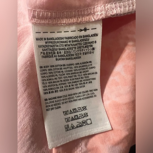 Vans Off The Wall Crop Top T-shirt Tie Dye Pink & White Women's Size Small - Picture 8 of 9